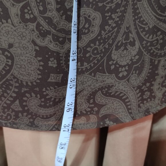 Chocolate Brown Paisley Pattern Maxi Skirt – Size 13/14 - Picture 9 of 9